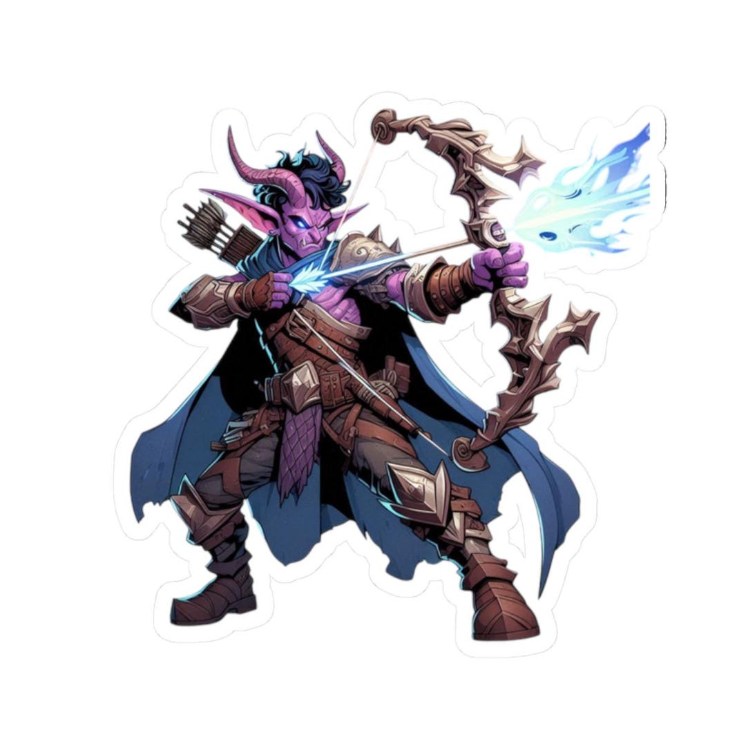 Trifling Ranger Tiefling Ranger, Large and Small Fantasy Dnd/ttrpg Character Stickers ...