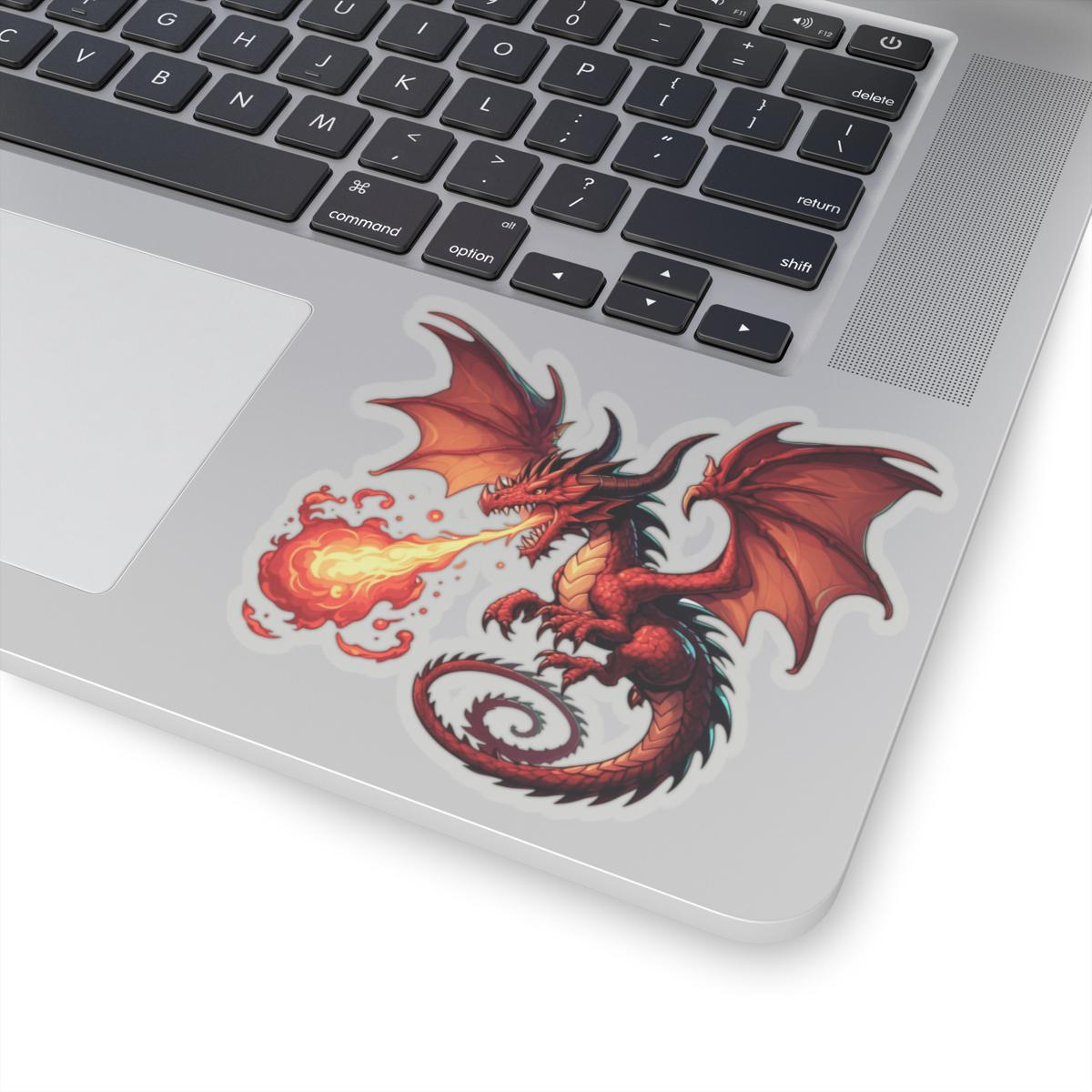 Red Dragon Sticker: Fantasy Monster Decal for Laptop, Waterbottle ...