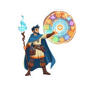 Wizard Vinyl Sticker: Fantasy DnD/TTRPG Gamer Gift