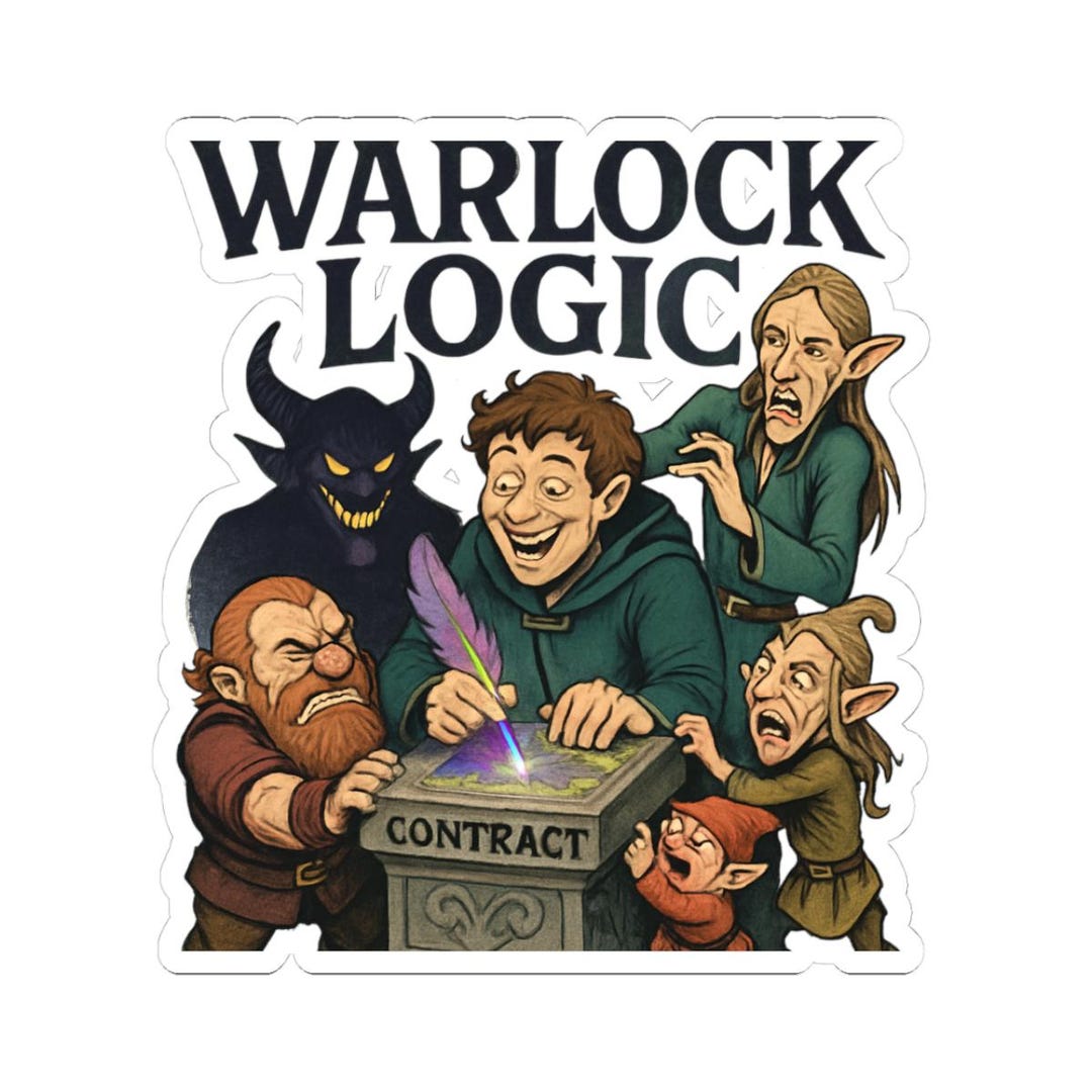 Warlock Sticker Warlock Logic Decal, DND Party Member Decal, Laptop Water Bottle ...