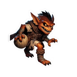 Kobold Rogue Stickers, TTRPG, DnD Decal, Gaming Fantasy Gift, M