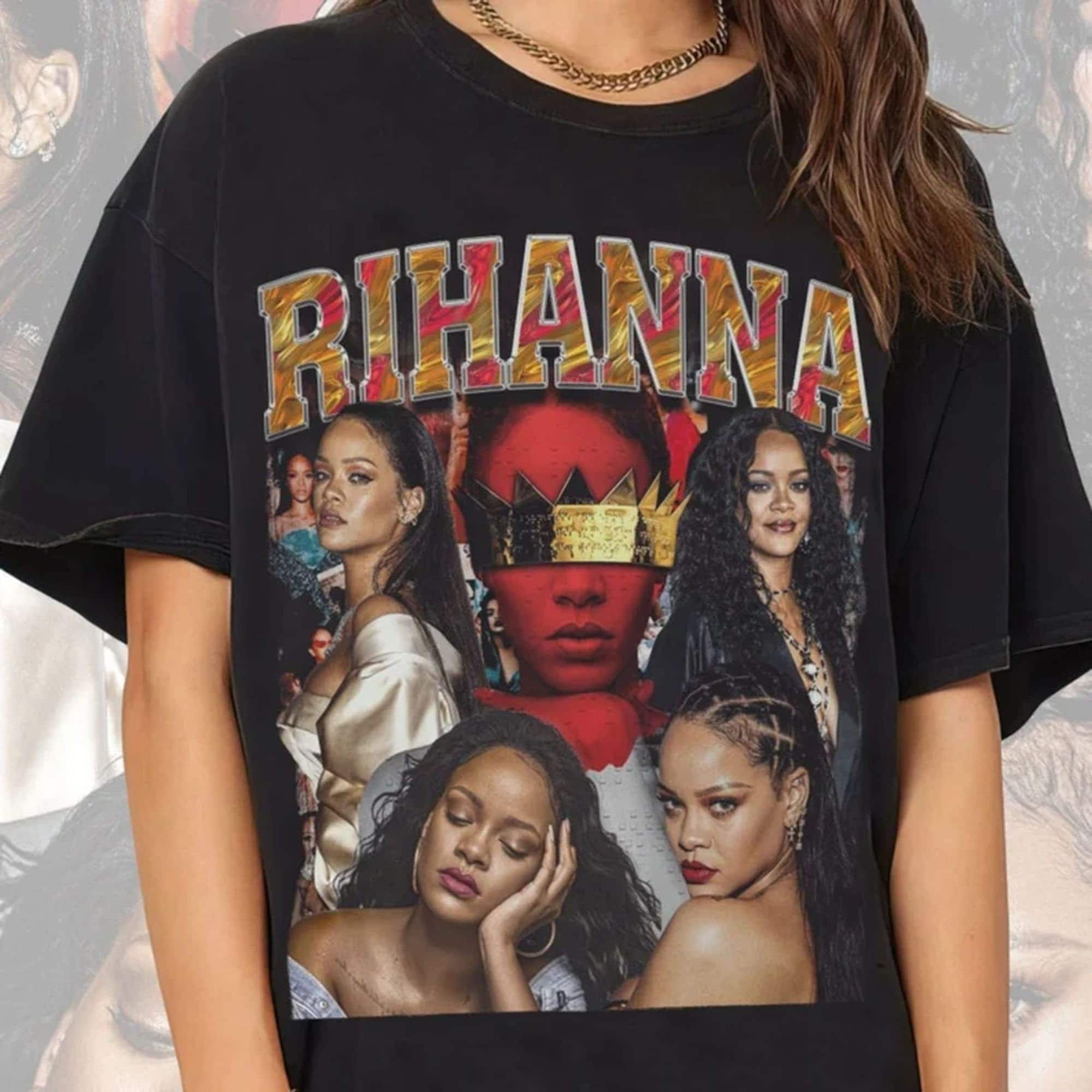 Discover Camiseta Rihanna Cantante Famosa Vintage para Hombre Mujer