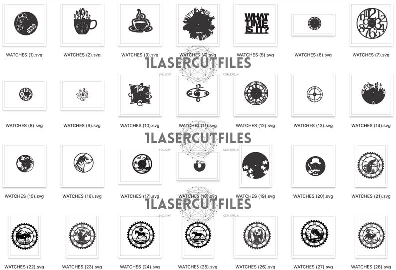 Laser Cut Wall Clock SVG DXF Bundle | 141 Clocks Vector Designs | Cdr Ai Files image 2