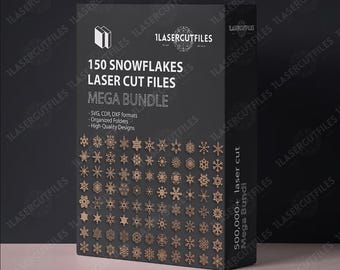 Laser cut 150 Snowflakes Christmas Decor 3D puzzle SVG bundle glowforge wood Christmas Balls DXF files Vector template Ai Eps Pdf Cdr cnc