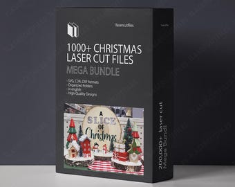 Mega pack Laser cut 1000+ Christmas 2D 3D files Bundle SVG Christmas file DXF Cdr Eps Ai Vector Cutting Template CNC Pattern