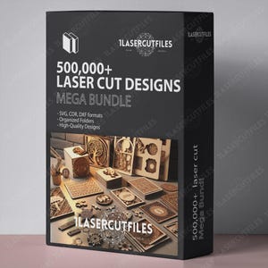 Mega BUNDLE LASER CUT & Engraving Svg Dxf Files | 500,000 Designs for Diode CO2 and Fiber Lasers | Lightburn and Xtool Compatible Projects