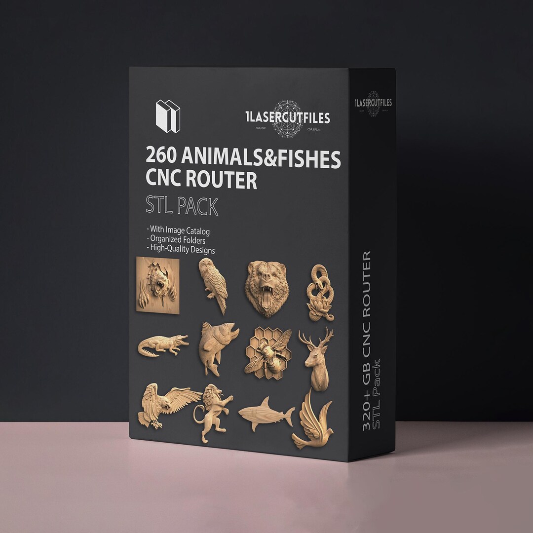 Animals and Fish 260 Bundle STL CNC 3D Files for Router Machines ...