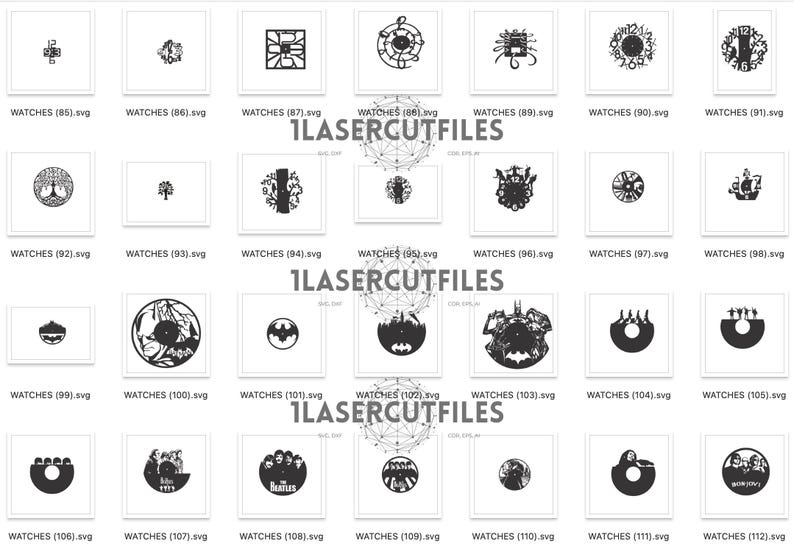 Laser Cut Wall Clock SVG DXF Bundle | 141 Clocks Vector Designs | Cdr Ai Files image 4