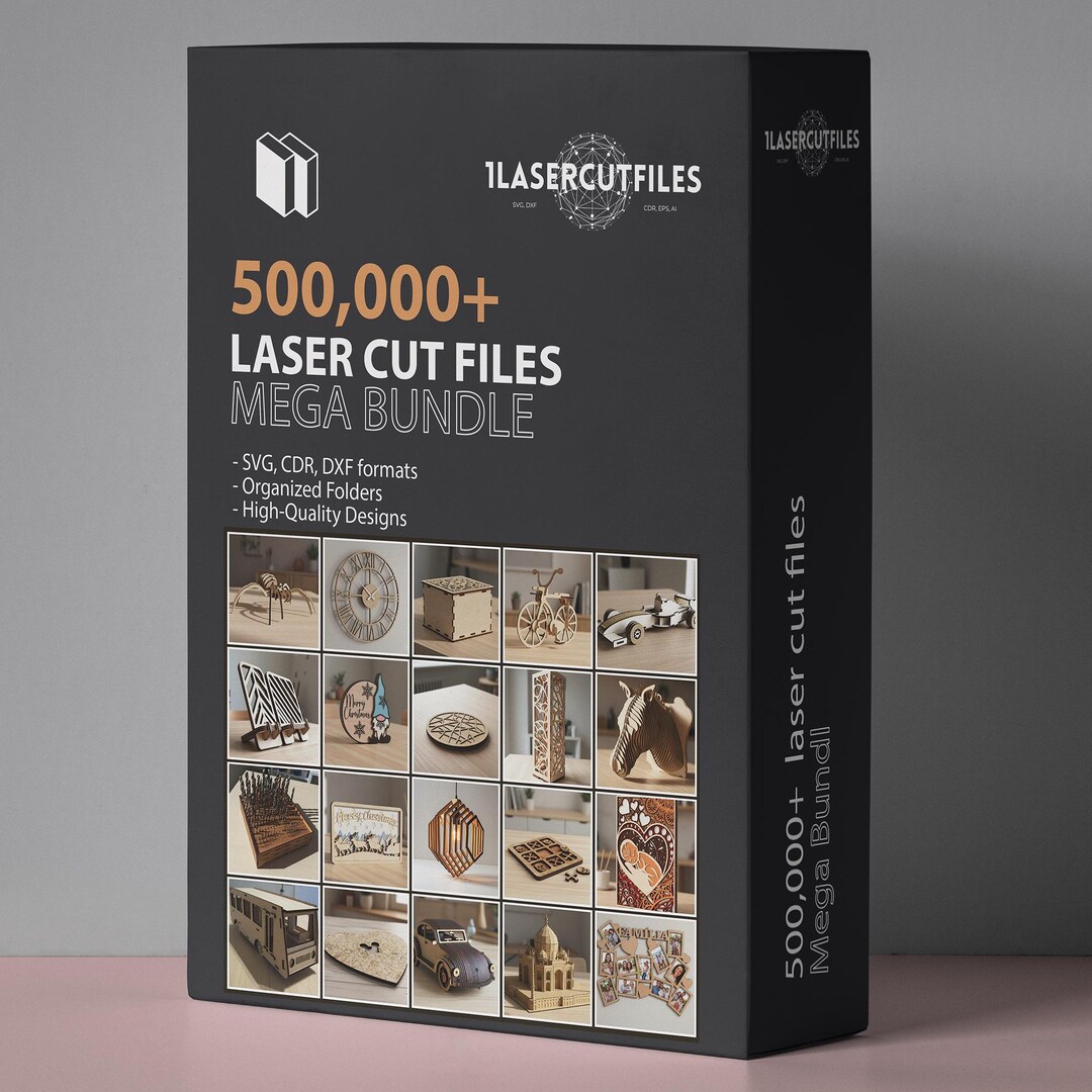 Laser Cut Files 500,000+ Mega Bundle Set DXF SVG 3D 2D Designs CNC ...
