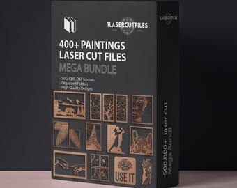 Laser Cut Files 400+ wall art pictures Mega Bundle DXF SVG 2D Cut Designs CNC Cutting file pack Svg Cdr Dxf Ai Eps Vector pattern template