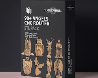 Angels 90 Bundle STL CNC 3D files for router machines printers Christian Jesus Cross Catolic Design mega pack