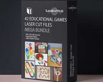 Laser cut 42 Puzzle Children's educational toy SVG bundle cutting files Vector template Montessori boarding games cnc