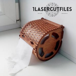 Porta carta igienica in legno tagliato al laser 3D SVG bundle glowforge file svg di uccelli in legno modello vettoriale file di taglio laser DXF PDF EPS CDR modello CNC