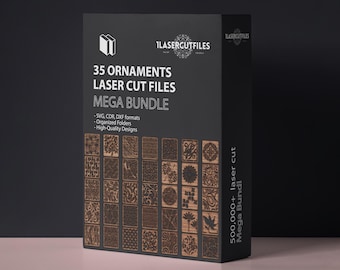 Laser Cut Ornaments SVG Bundle | 35 Patterns Vector Designs | DXF Cutting Files CNC