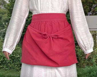 Harvest Apron, Half Apron With Pocket, Harvest Apron, Apron for Woman, Farmhouse Apron, Garden Apron, Waist Apron, Mother Day Gift