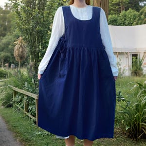 Vintage Style Aprons, Aprons For Women, Retro Japanese Apron, 6 Colors Kitchen Apron With Pockets, Side Open, Mothers Day Gift, Kitchen Gift