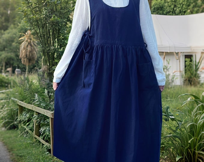 Vintage Style Aprons, Aprons For Women, Retro Japanese Apron, 6 Colors Kitchen Apron With Pockets, Side Open, Mothers Day Gift, Kitchen Gift