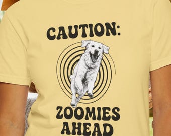Dog Zoomies Shirt Funny Dog Tee Golden Retriever T-Shirt Pet Lover Graphic Tee Trendy Unisex Comfort Colors®