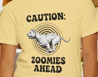 Dog Zoomies Shirt Funny Dog Tee American Pitbull Terrier T-Shirt Pet Lover Graphic Tee Trendy Unisex Comfort Colors®