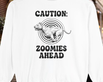 Dog Zoomies Sweatshirt Funny American Pitbull Terrier Shirt Pet Lover Graphic Sweatshirt Trendy Unisex Comfort Colors® Sweatshirt