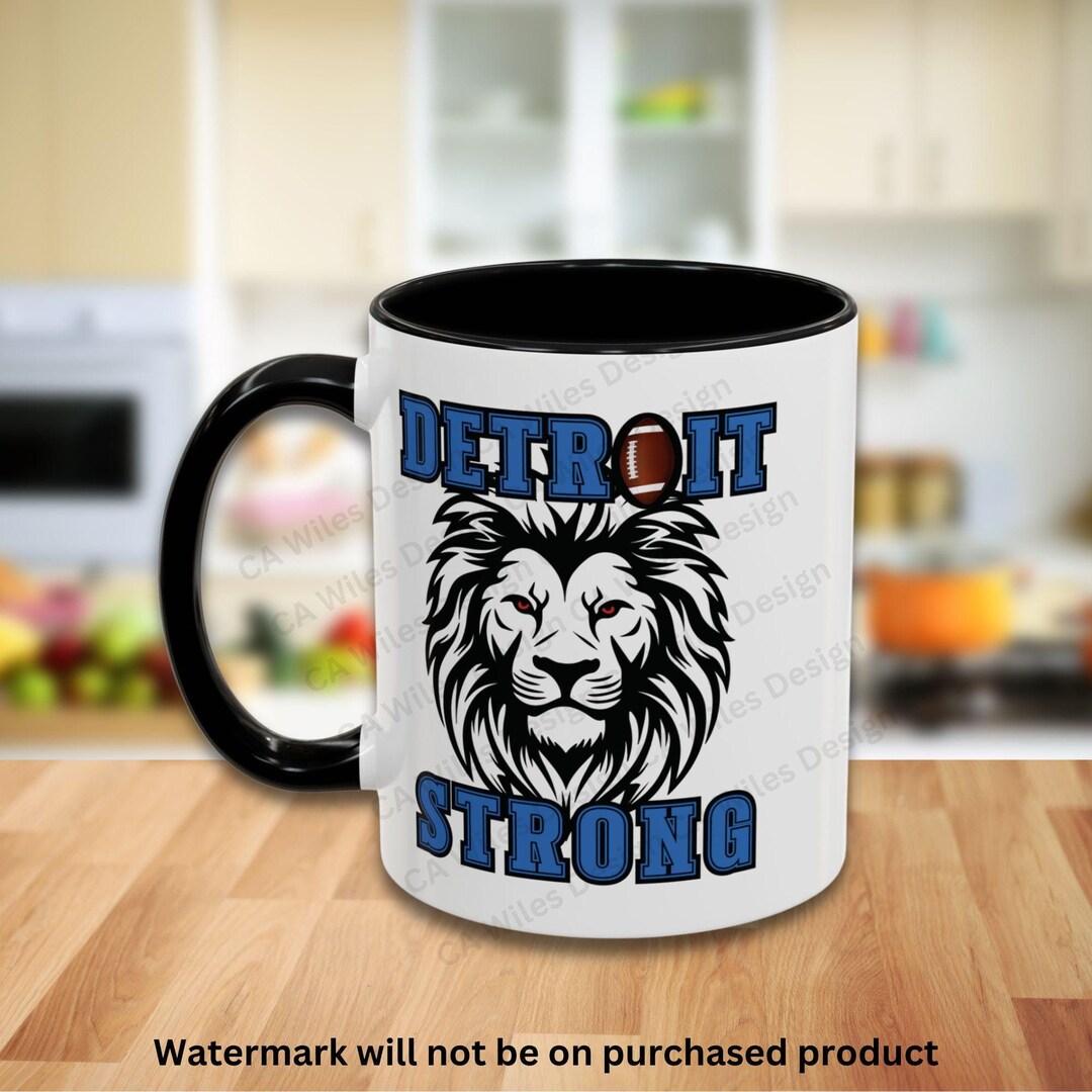 Detroit Strong Football Ceramic Accent Coffee Mug (11oz, 15oz) - Etsy