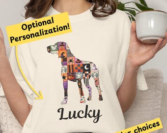 Pointer Patchwork T-Shirt Personalized Halloween Dog Tee Halloween Quilt Design Shirt Seasonal Dog Lover Gift 2