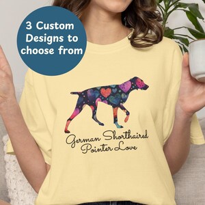 German Shorthaired Pointer Heart Pattern T-Shirt, Artistic Dog Lover Tee, Pointer love Gift for adults and children, Custom Pet Breed Shirt