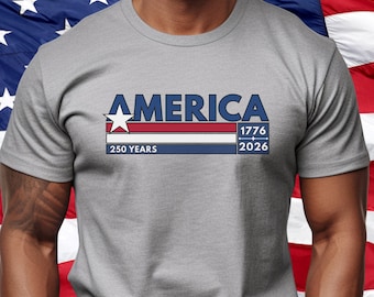 America 250 Years of Freedom T-Shirt, 4th of July Tee, Patriotic USA Independence Day Top, Memorial Day, Veteran Military Celebration
