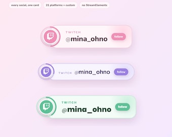 Social Media Handle Carousel Widget for OBS | Animated Rotating Socials Overlay | Twitch YouTube TikTok | Pastel Custom Colors