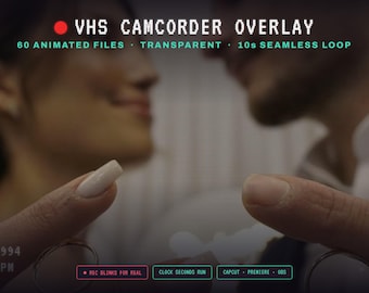 Camcorder Overlay VHS Animated REC Timestamp Viewfinder Frame Transparent WEBM  Retro 90s Video Effect Wedding Reels TikTok CapCut obs