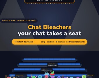 Chat Bleachers Twitch Widget | Your Chat Takes a Seat in the Stands | Animated Crowd Overlay for OBS | Throw, Wave, Hype Meter