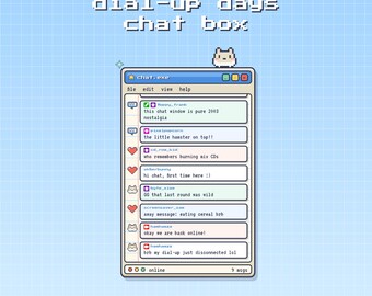 Y2K Computer Chat Box Twitch Overlay | Retro 2000s Desktop Chat Widget for OBS | Pixel Hamster Window | No StreamElements Streamlabs
