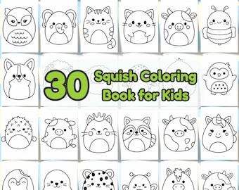 30 Squishmallow Coloring Sheets Activities Printable Squish (Digital Download)