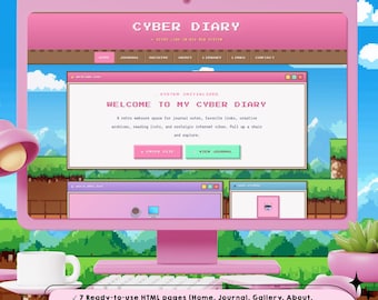 Pixel Game Y2k Win98 Website Neocities Template (Digital Download)