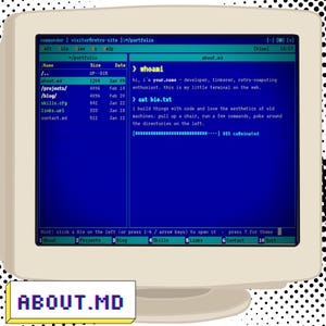 Retro Terminal Portfolio Website Template | DOS Commander HTML Theme | 4 CRT Color Themes | Developer Coder Personal Site | Digital Download