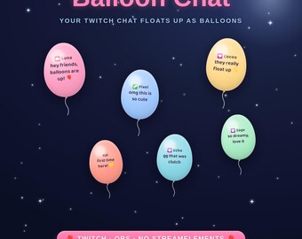 Widget de Balão de Chat para Twitch | Sem StreamElements | Sobreposição de Balão Flutuante para Chat | 6 Cores Pastel, Emotes e Emblemas | OBS