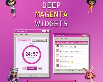 Twitch Tasklist Pomodoro Widget | Pink Y2K OBS Overlay | Timer To Do List (Digital Download)