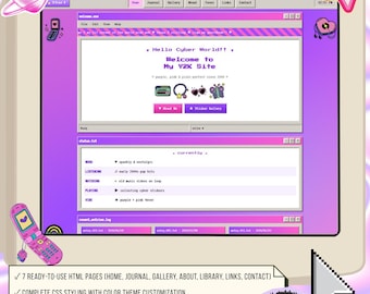 Retro Y2K HTML Win98 2000s Website Template Blog Layout (Digital Download)