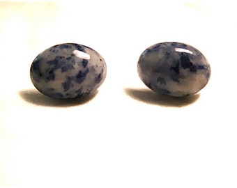 Denim Lapis Oval Pierced earrings