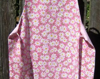 Pink and White Daisy Print Child's Apron  Size 2T