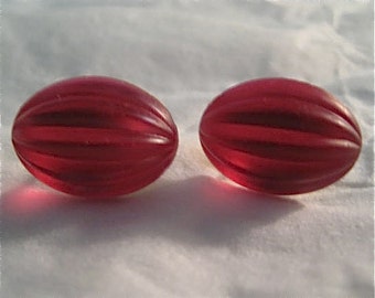 Matte Rose Colored Melon Pierced Earrings