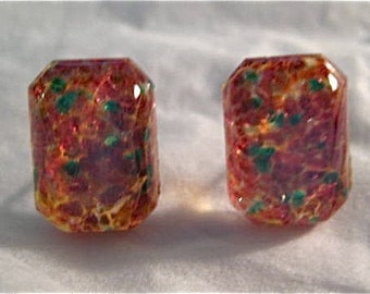 Vintage Glass Opal Pierced Earrings