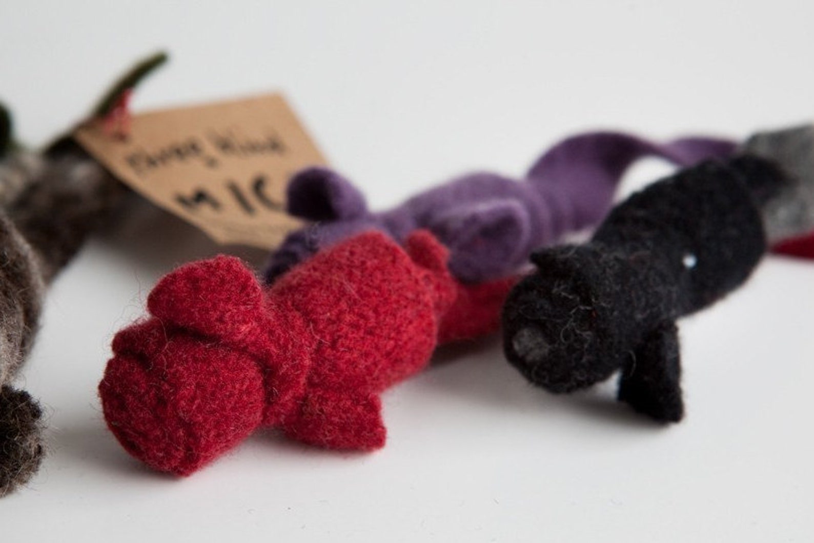 Organic Cat Toys Set of Three Wool Catnip Mice Multi Color Etsy