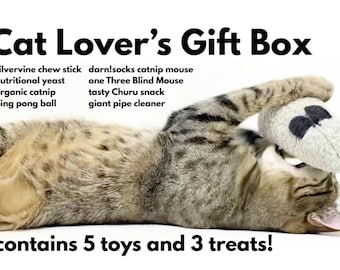 Cat Lover Gift Box: Organic Catnip Mice & Toys, Sustainable Pets