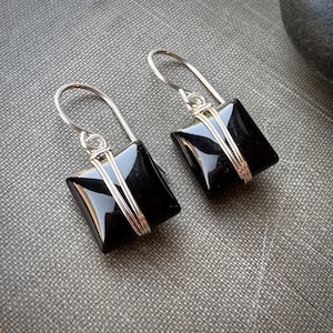 Black Tie Earrings - Etsy