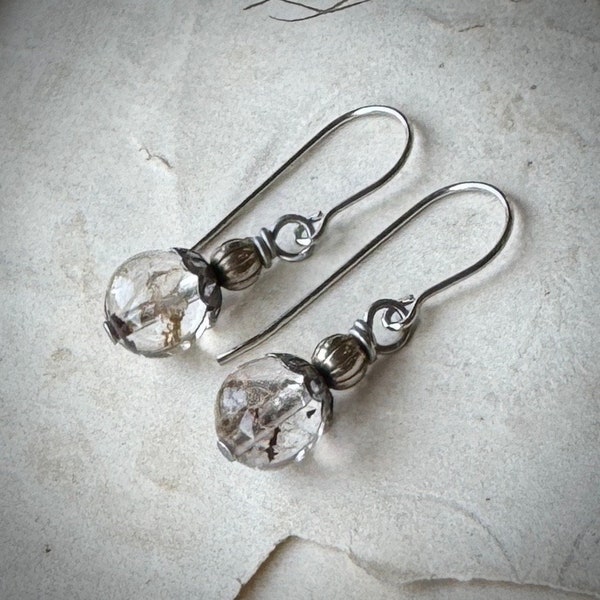 Phantom Quartz Earrings, Stainless Steel Earrings