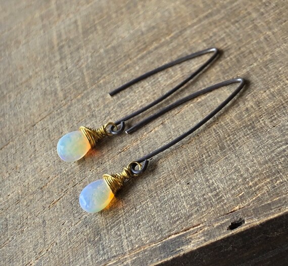 Modern opal earrings deals