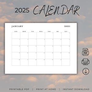 2025 Calendar Printable | Happy New Year 2025 | 2025 Yearly Calendar | January 2025 to December 2025 | Printable Calendar 2025