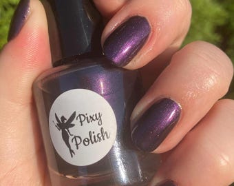 SMOKY AMETHYST Purple Black Red Color Shift Shimmer Nail Polish 10-Free Non-Toxic Vegan Indie Brand Cruelty-Free
