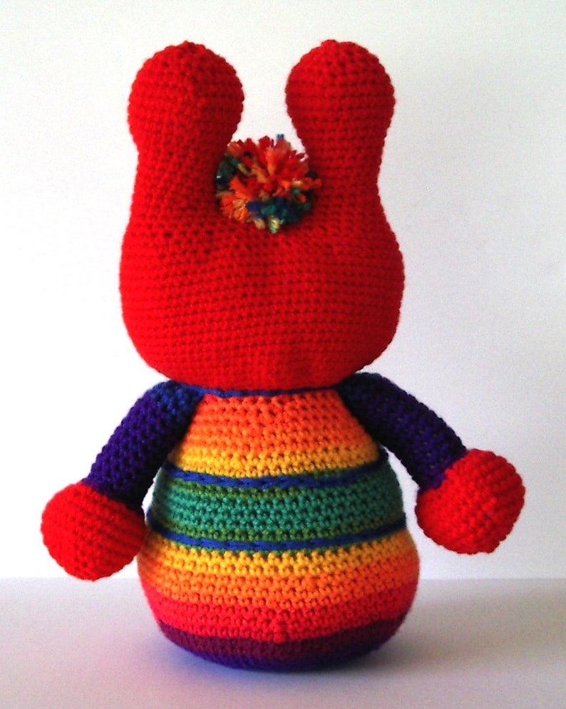 Alien Monster Crochet Toy Doll Rainbow Stripe Large Arigurumi Novelty Play Doll Kids Baby Toddler Animal Stuffy image 6